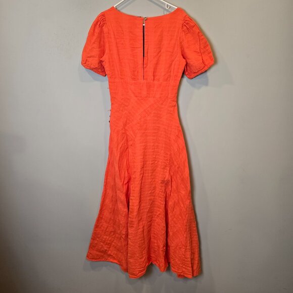Free People Dress Catch The Light Orange Short Sleeve Womens Medium - Picture 3 of 11